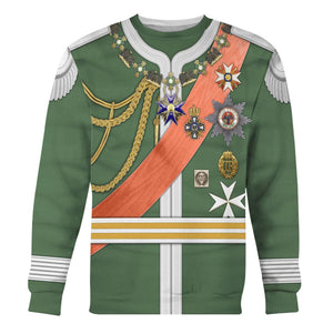 Kaiser Wilhelm Dreifarbendruck Costume Hoodie, Sweatshirt, T-Shirt, Tracksuit for Cosplay MNP089CS