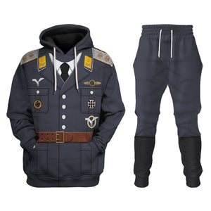 German Air Force Captain Costume Hoodie, Sweatshirt, T-Shirt, Tracksuit for Cosplay MNP031CS