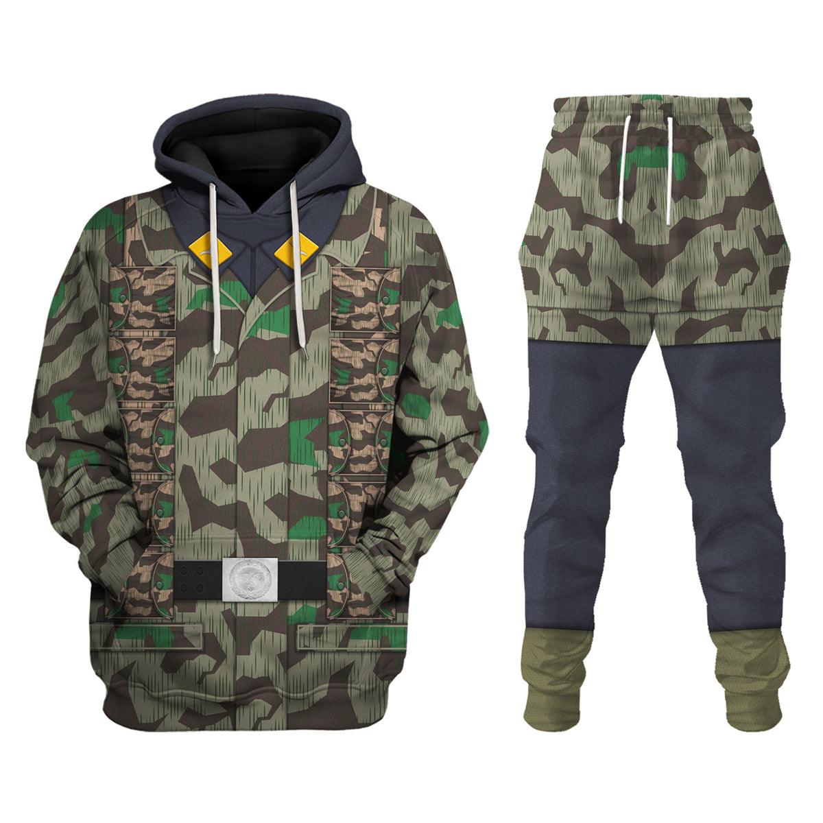 German Parachutist Splinter Pattern Smock, Combat Uniform Hoodie, Sweatshirt, T-Shirt, Tracksuit Costume MNP030CS