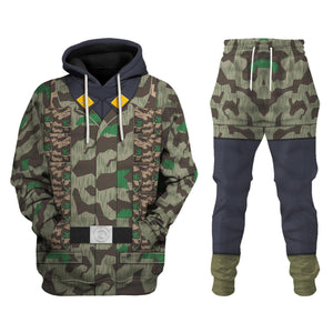 German Parachutist Splinter Pattern Smock, Combat Uniform Hoodie, Sweatshirt, T-Shirt, Tracksuit Costume MNP030CS