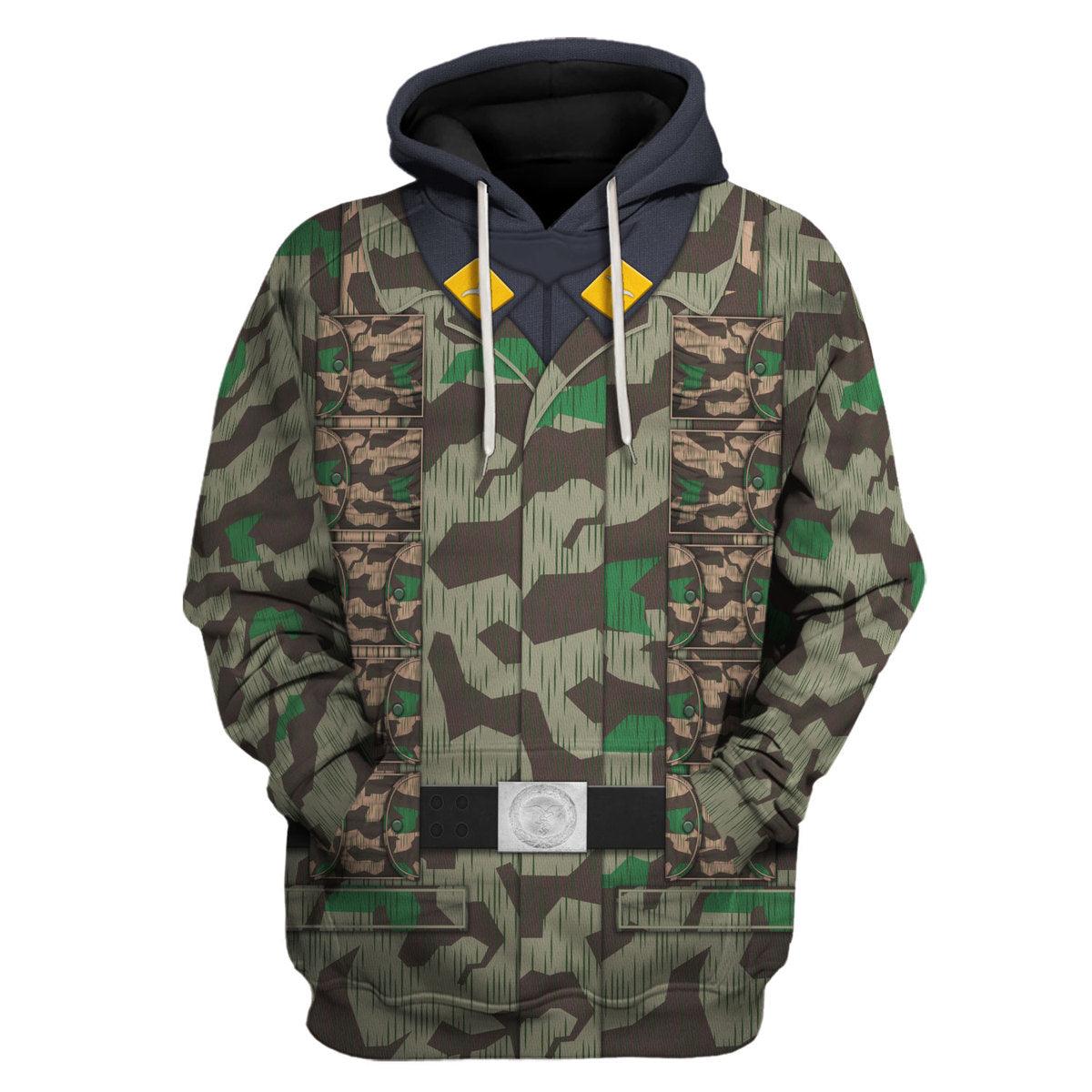 German Parachutist Splinter Pattern Smock, Combat Uniform Hoodie, Sweatshirt, T-Shirt, Tracksuit Costume MNP030CS