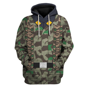 German Parachutist Splinter Pattern Smock, Combat Uniform Hoodie, Sweatshirt, T-Shirt, Tracksuit Costume MNP030CS