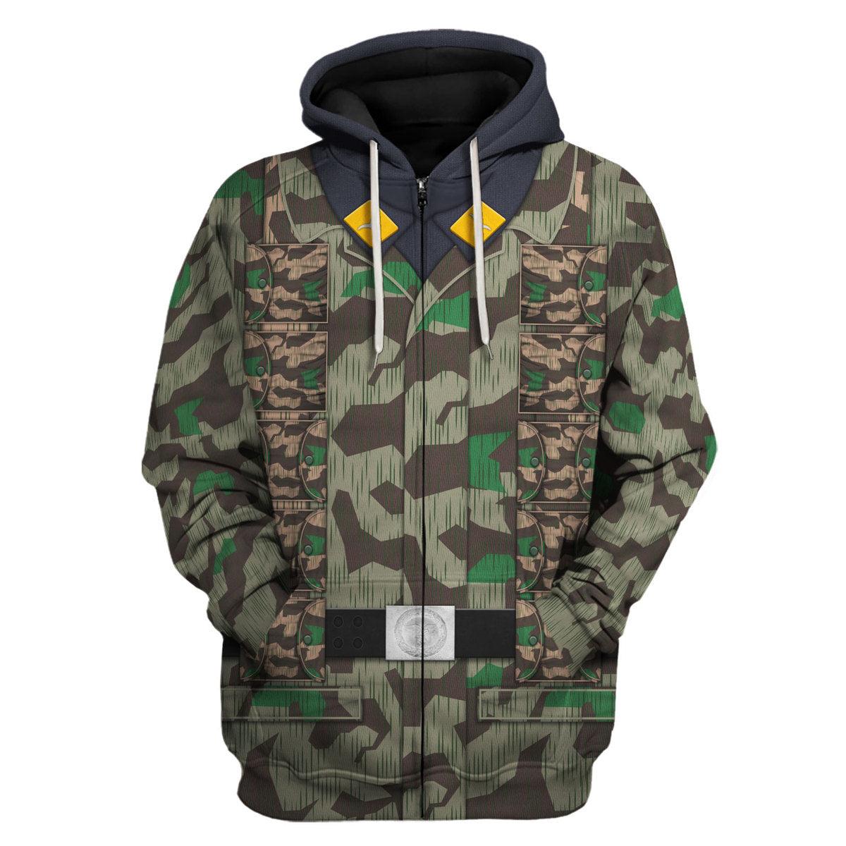 German Parachutist Splinter Pattern Smock, Combat Uniform Hoodie, Sweatshirt, T-Shirt, Tracksuit Costume MNP030CS