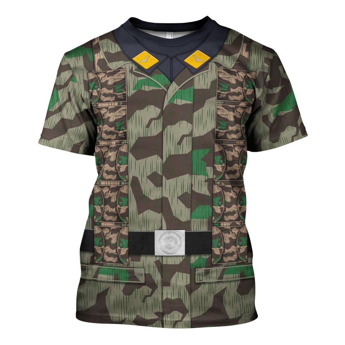 German Parachutist Splinter Pattern Smock, Combat Uniform Hoodie, Sweatshirt, T-Shirt, Tracksuit Costume MNP030CS