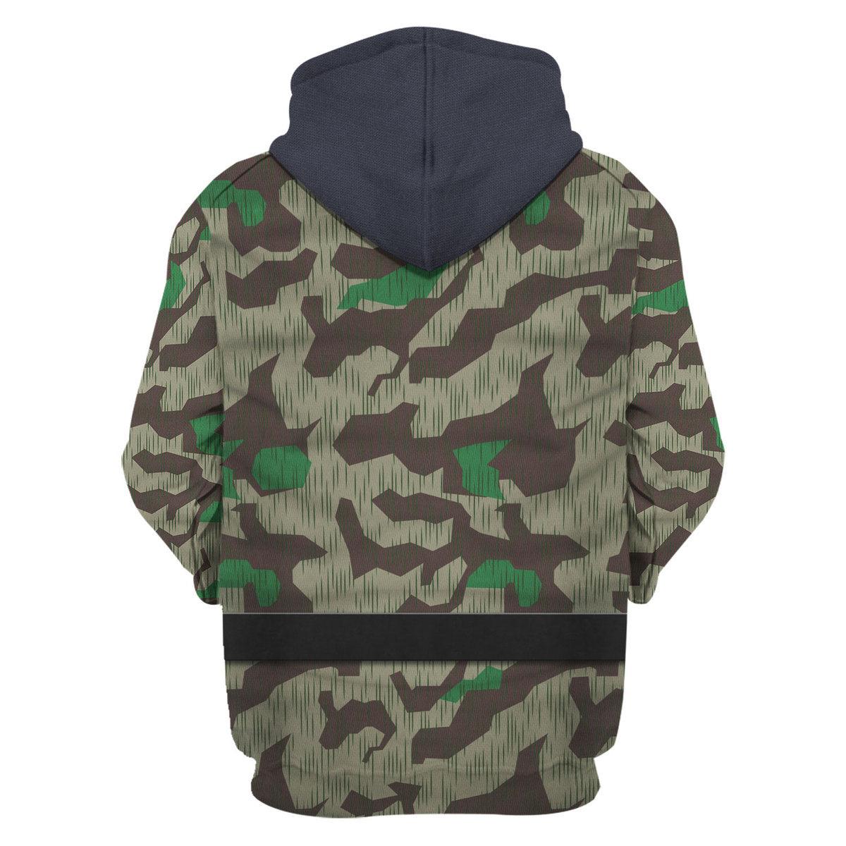 German Parachutist Splinter Pattern Smock, Combat Uniform Hoodie, Sweatshirt, T-Shirt, Tracksuit Costume MNP030CS
