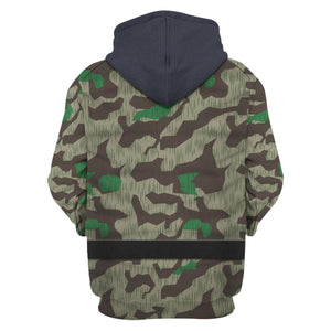 German Parachutist Splinter Pattern Smock, Combat Uniform Hoodie, Sweatshirt, T-Shirt, Tracksuit Costume MNP030CS