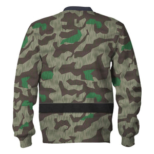 German Parachutist Splinter Pattern Smock, Combat Uniform Hoodie, Sweatshirt, T-Shirt, Tracksuit Costume MNP030CS