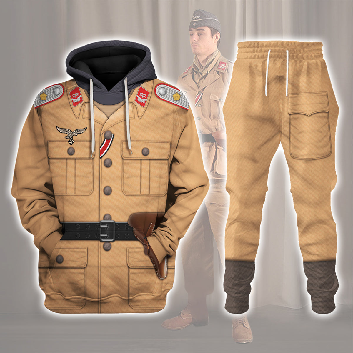 Luftwaffe Tropical Artillery Lieutenant Costume Hoodie, Sweatshirt, T-Shirt, Tracksuit MNP053CS