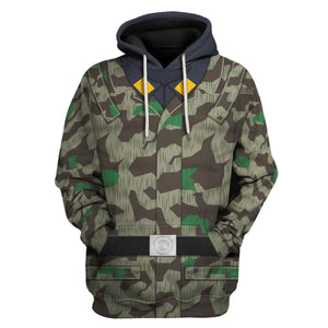 German Parachutist Splinter Pattern Smock, Basic Uniform Hoodie, Sweatshirt, T-Shirt, Tracksuit Costume MNP071CS