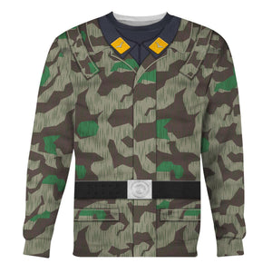 German Parachutist Splinter Pattern Smock, Basic Uniform Hoodie, Sweatshirt, T-Shirt, Tracksuit Costume MNP071CS