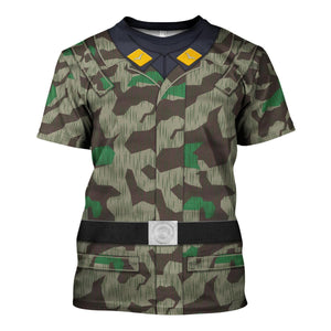 German Parachutist Splinter Pattern Smock, Basic Uniform Hoodie, Sweatshirt, T-Shirt, Tracksuit Costume MNP071CS