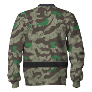 German Parachutist Splinter Pattern Smock, Basic Uniform Hoodie, Sweatshirt, T-Shirt, Tracksuit Costume MNP071CS
