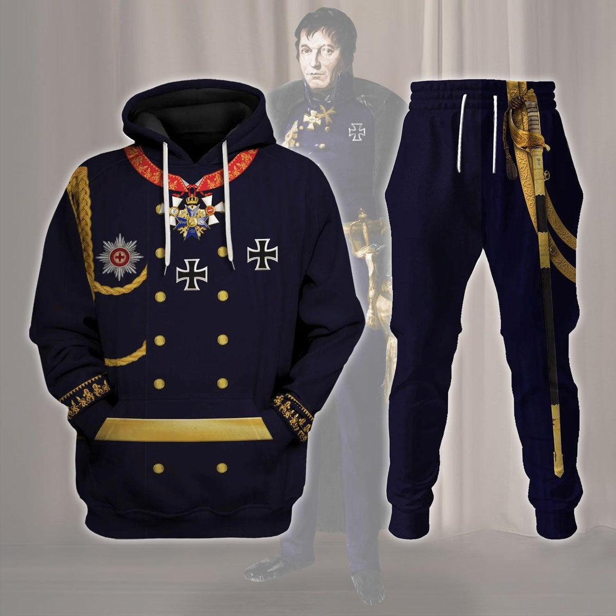 General Gerhard von Scharnhorst Cosplay Costume Hoodie, Sweatshirt, T-Shirt, Tracksuit MNP086CS