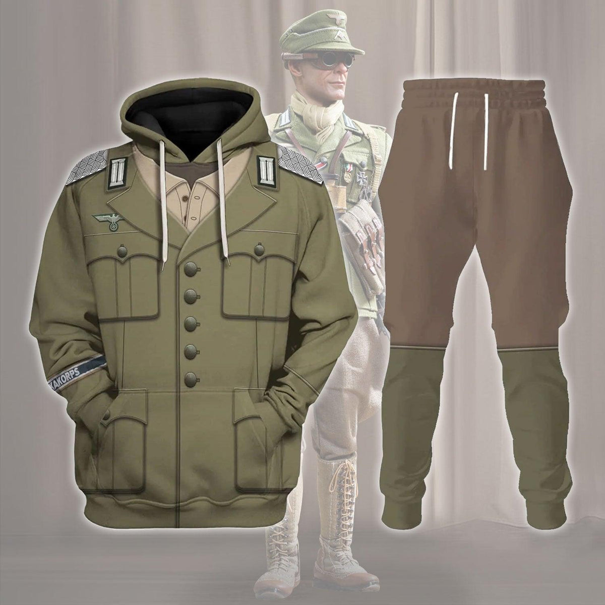 Wehrmacht Army Africa Corps Cosplay Costume Hoodie, Sweatshirt, T-Shirt, Tracksuit MNP082CS