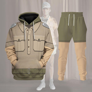 Afrikakorps Officer Costume Hoodie, Sweatshirt, T-Shirt, Tracksuit for Cosplay MNP062CS