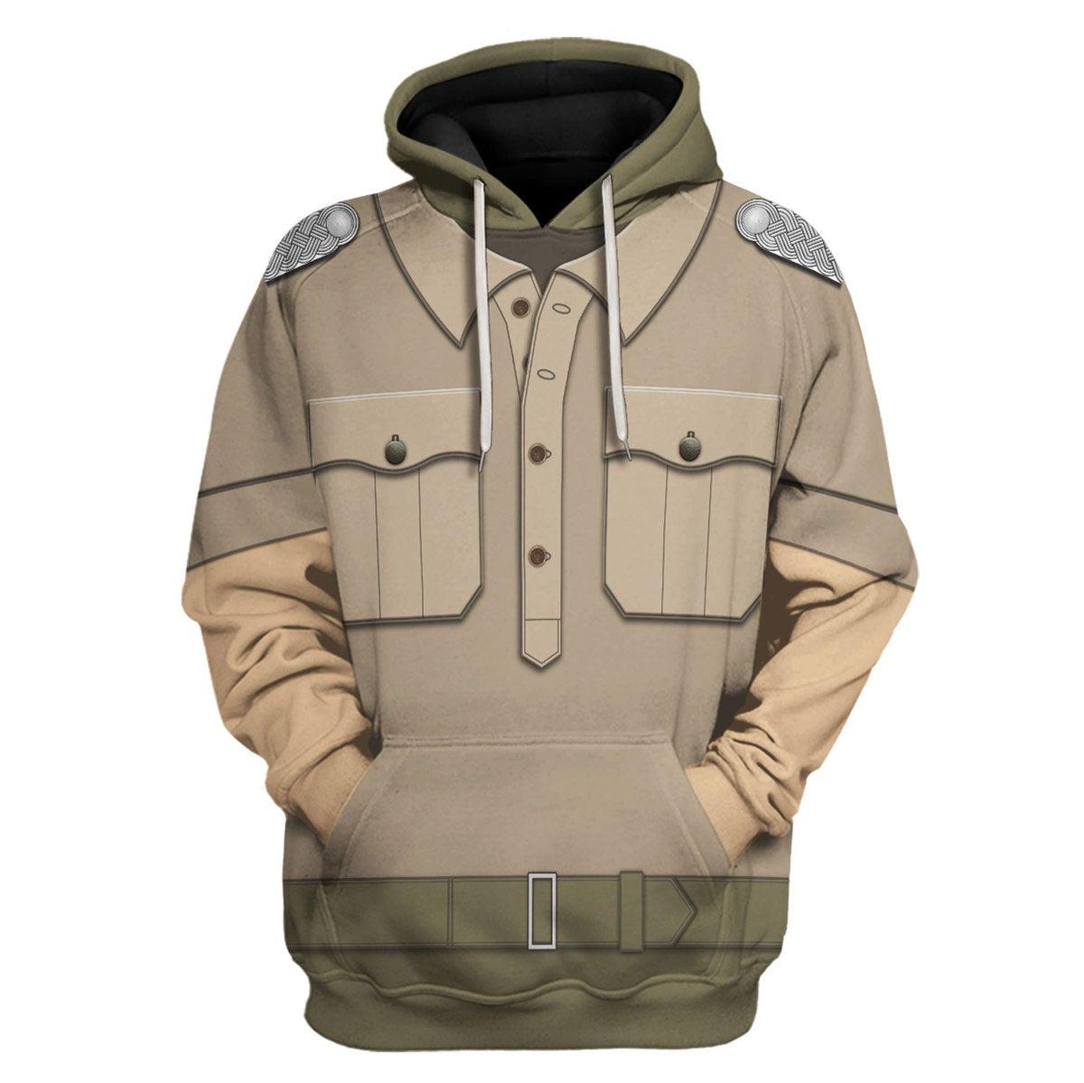 Afrikakorps Officer Costume Hoodie, Sweatshirt, T-Shirt, Tracksuit for Cosplay MNP062CS