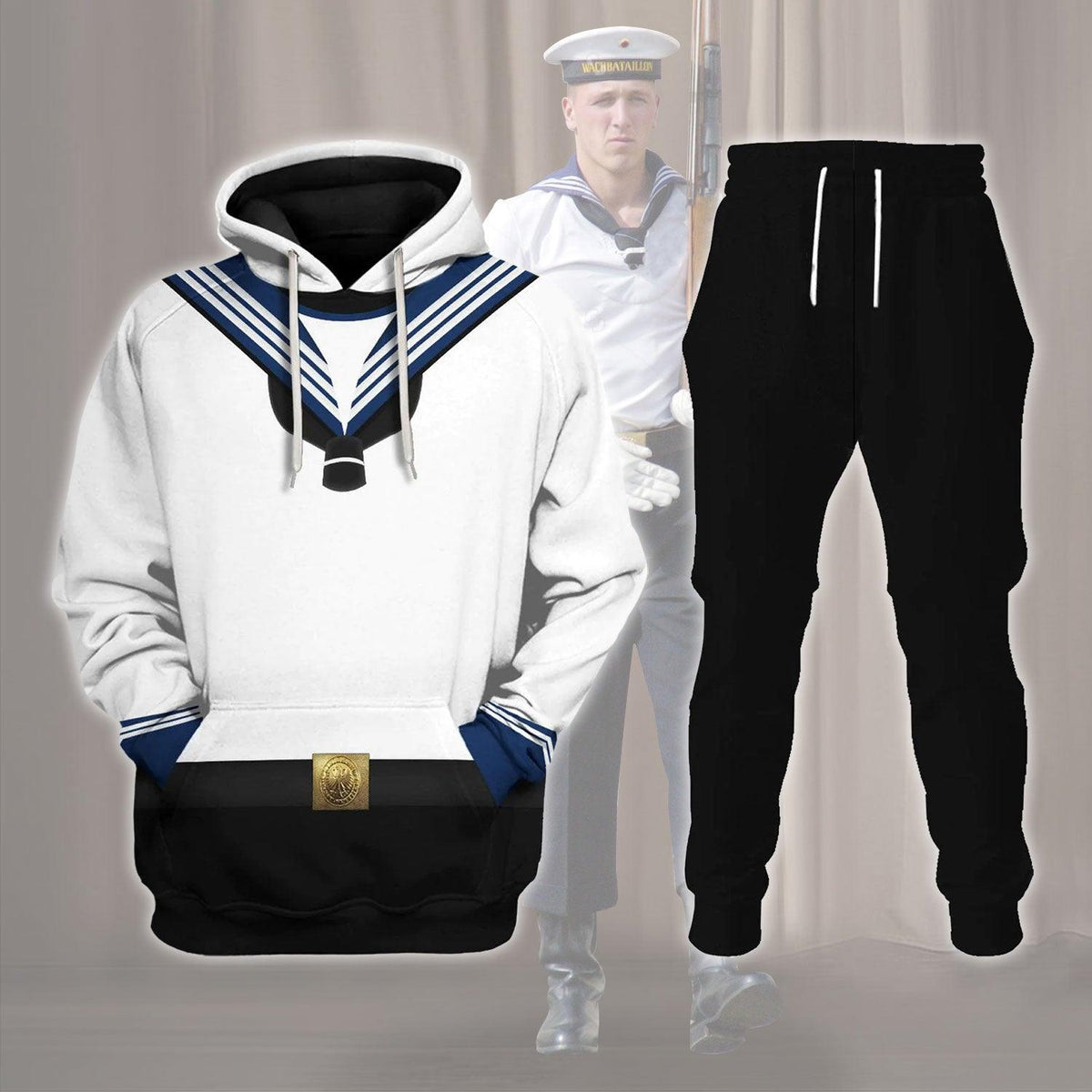 Wachbataillon Navy Uniform Costume Hoodie, Sweatshirt, T-Shirt, Tracksuit for Cosplay MNP029CS