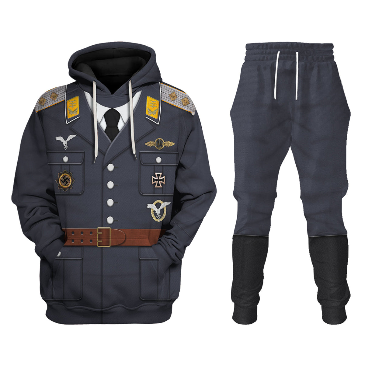 German Air Force Captain Service Uniform Hoodie, Sweatshirt, T-Shirt, World War Two Costume MNP012CS