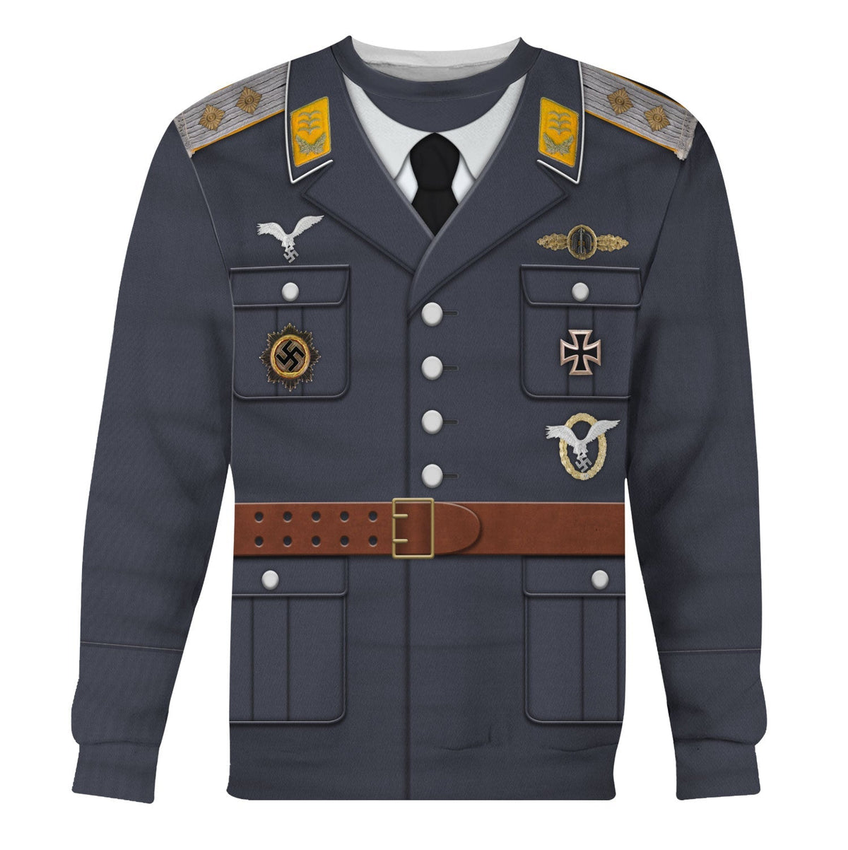 German Air Force Captain Service Uniform Hoodie, Sweatshirt, T-Shirt, World War Two Costume MNP012CS