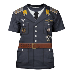 German Air Force Captain Service Uniform Hoodie, Sweatshirt, T-Shirt, World War Two Costume MNP012CS