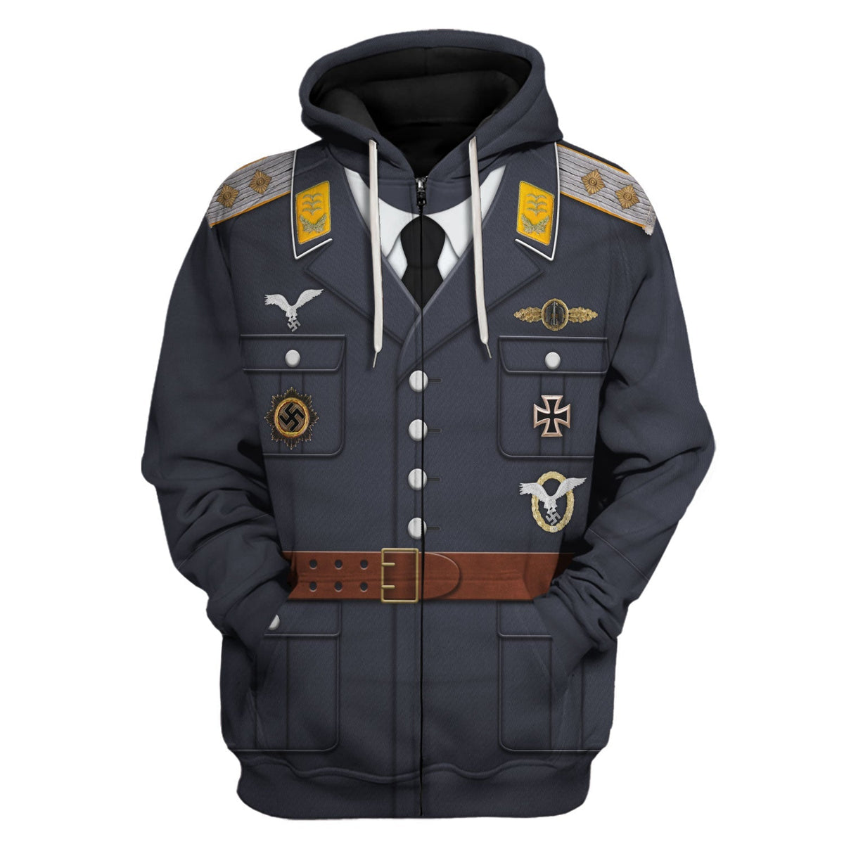 German Air Force Captain Service Uniform Hoodie, Sweatshirt, T-Shirt, World War Two Costume MNP012CS
