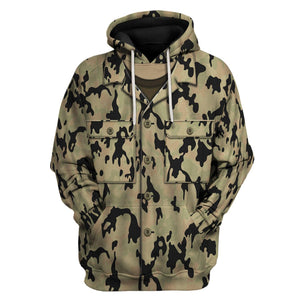 German Leibermuster Faded Version Two Camo Hoodie, Sweatshirt, T-Shirt for Cosplay Costume MNP028CS