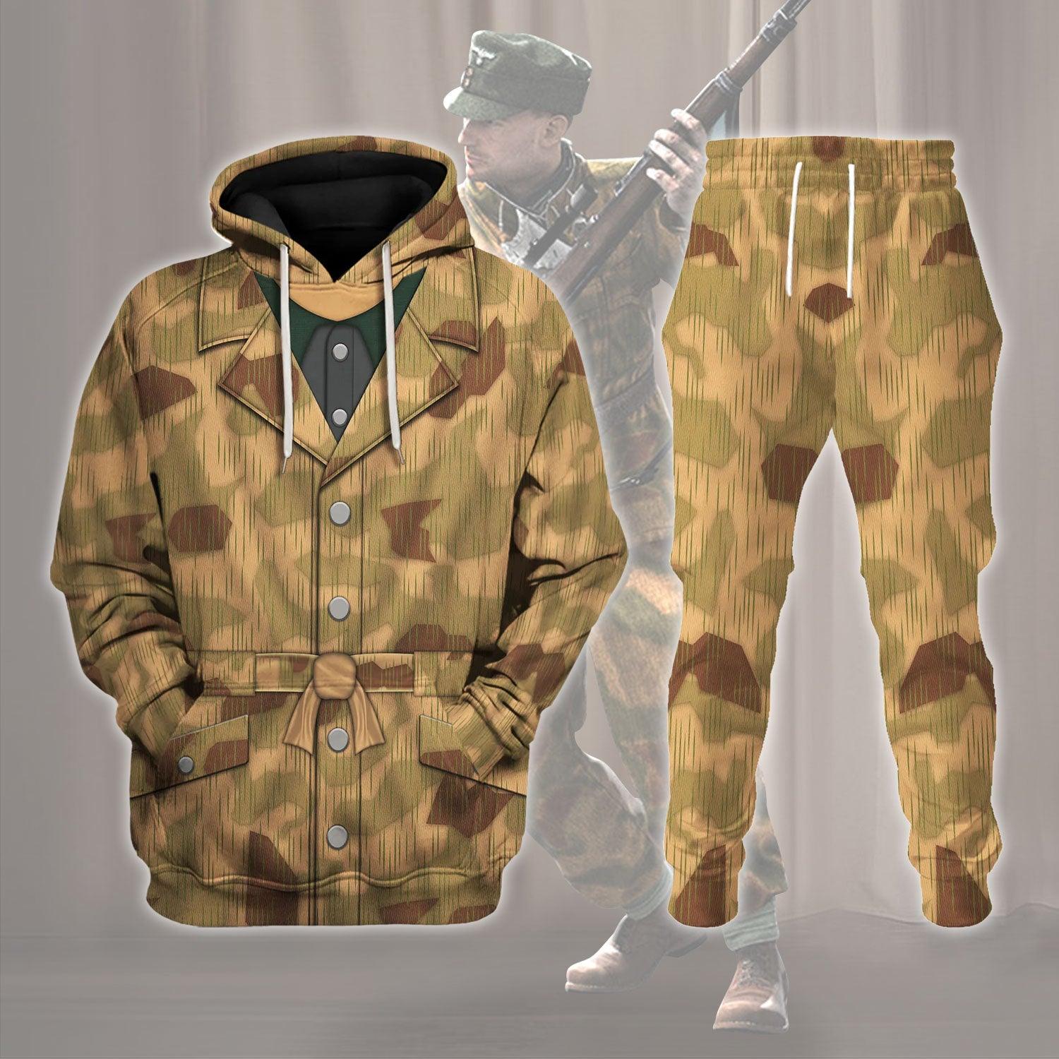 Sumpftarnmuster Swamp Pattern German World War Camouflage Hoodie, Sweatshirt, T-Shirt, Tracksuit for Cosplay Costume MNP038CS