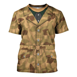 Sumpftarnmuster Swamp Pattern German World War Camouflage Hoodie, Sweatshirt, T-Shirt, Tracksuit for Cosplay Costume MNP038CS