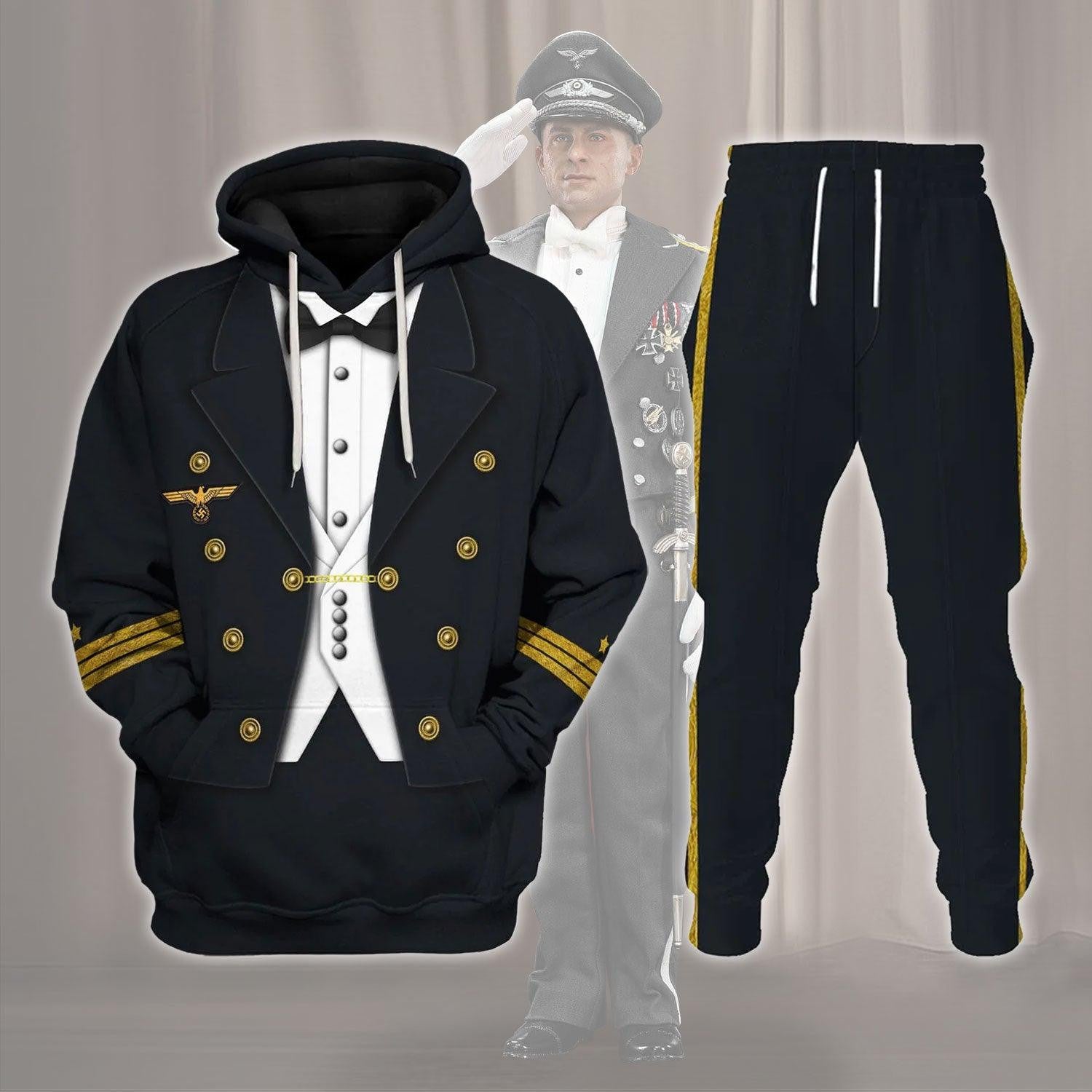 German Kriegsmarine Officer Costume Hoodie, Sweatshirt, T-Shirt, Tracksuit for Cosplay MNP078CS