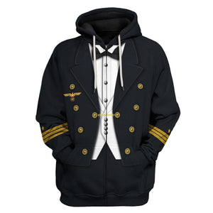 German Kriegsmarine Officer Costume Hoodie, Sweatshirt, T-Shirt, Tracksuit for Cosplay MNP078CS