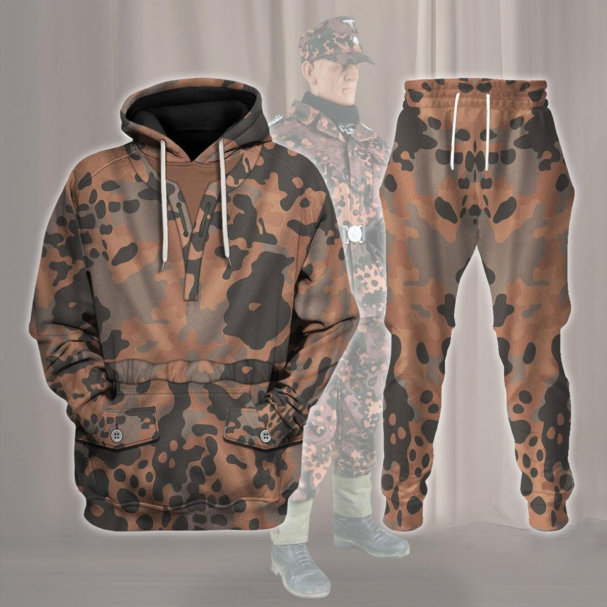 Eichenlaub Pattern World War Costume Hoodie, Sweatshirt, T-Shirt, Tracksuit for Cosplay MNP060CS