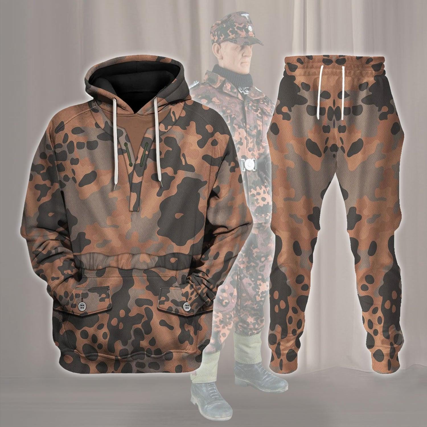 Eichenlaub Pattern World War Costume Hoodie, Sweatshirt, T-Shirt, Tracksuit for Cosplay MNP060CS