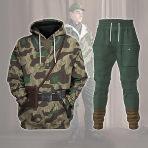 German Army Splinter Camouflage White Reversible Jacket, Hoodie, Sweatshirt, Costume for World War Two Cosplay MNP010CS