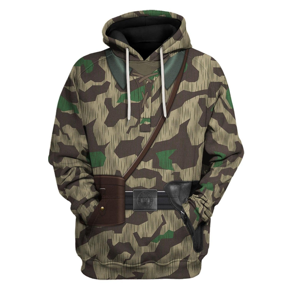 German Army Splinter Camouflage White Reversible Jacket, Hoodie, Sweatshirt, Costume for World War Two Cosplay MNP010CS