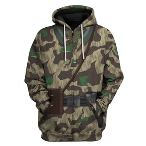 German Army Splinter Camouflage White Reversible Jacket, Hoodie, Sweatshirt, Costume for World War Two Cosplay MNP010CS