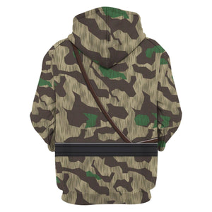 German Army Splinter Camouflage White Reversible Jacket, Hoodie, Sweatshirt, Costume for World War Two Cosplay MNP010CS