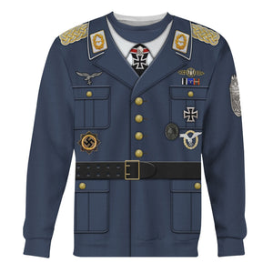 Pilot Helmut Lent Aircraft Costume Hoodie, Sweatshirt, T-Shirt, Tracksuit for Cosplay MNP075CS