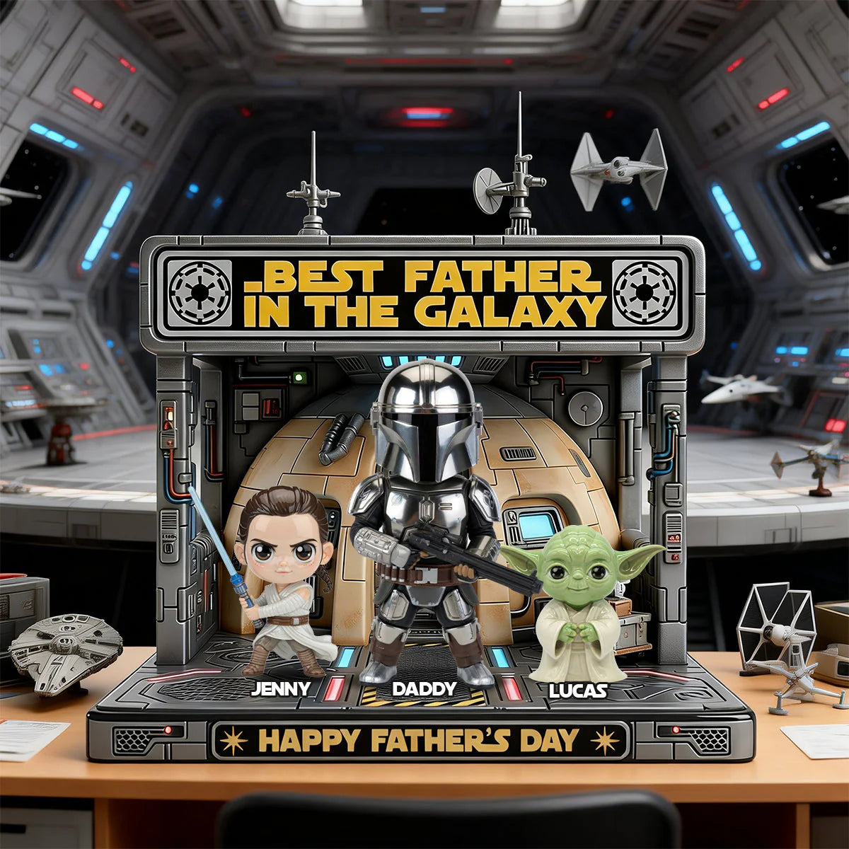 Best Father In The Galaxy - Personalized Custom Shape Acrylic Plaque – MNPST0319