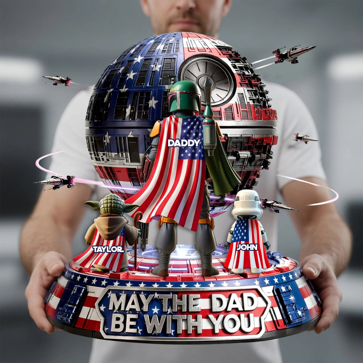 May The Dad Be With You - Personalized Custom Shape Acrylic Plaque – MNPST0324