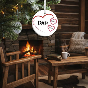Dad Heart - Personalized Dad Ceramic Ornament