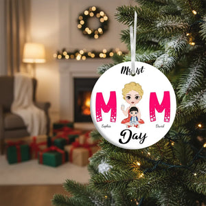 My 1st Mom Day - Personalized Mom Ceramic Ornament