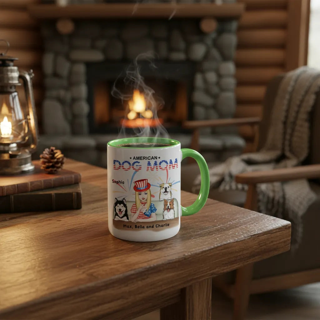 American Dog Mom -  Personalized Mom Mug