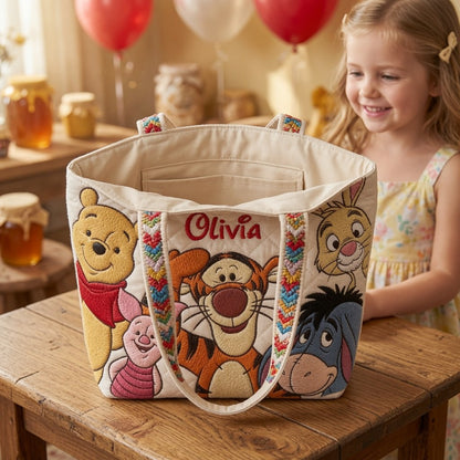 Honey Bear Celebrate 100 Years Of Friendship - Personalized Quilted Tote Bag - NSK10024