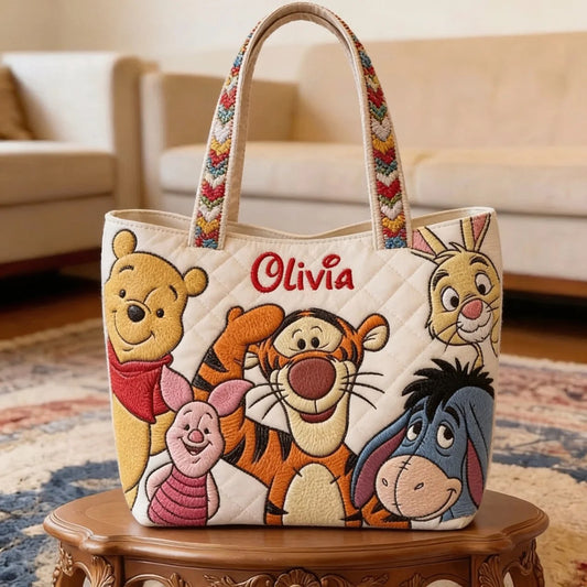 Honey Bear Celebrate 100 Years Of Friendship - Personalized Quilted Tote Bag - NSK10024