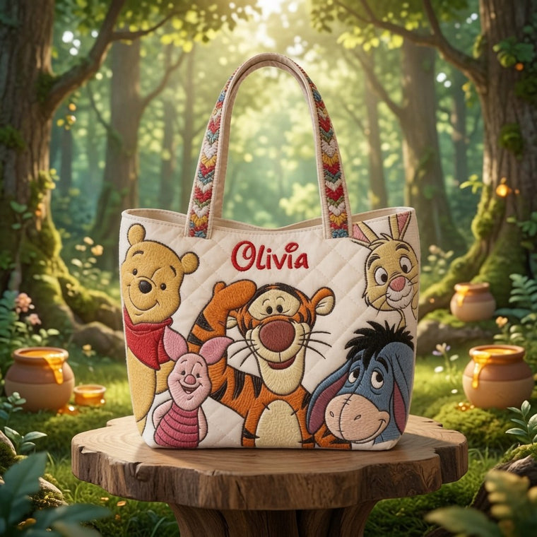 Honey Bear Celebrate 100 Years Of Friendship - Personalized Quilted Tote Bag - NSK10024