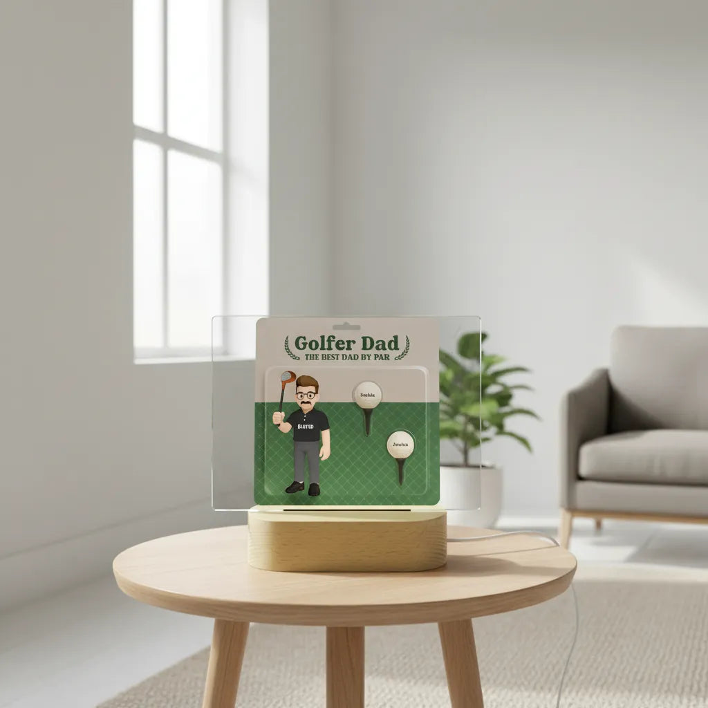 Golfer Dad - Personalized Dad Acrylic Nightlight