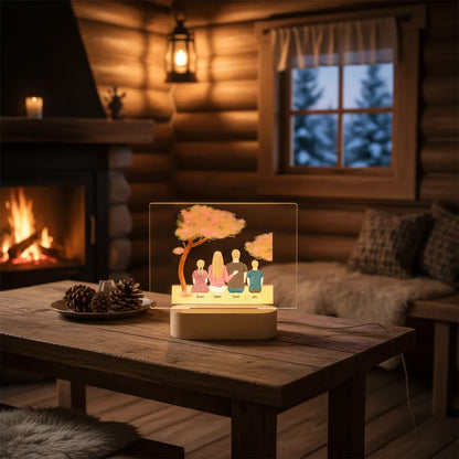 Blessed family -  Personalized Family Acrylic Nightlight