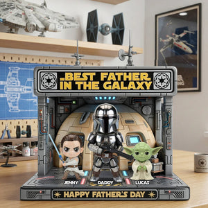 Best Father In The Galaxy - Personalized Custom Shape Acrylic Plaque – MNPST0319
