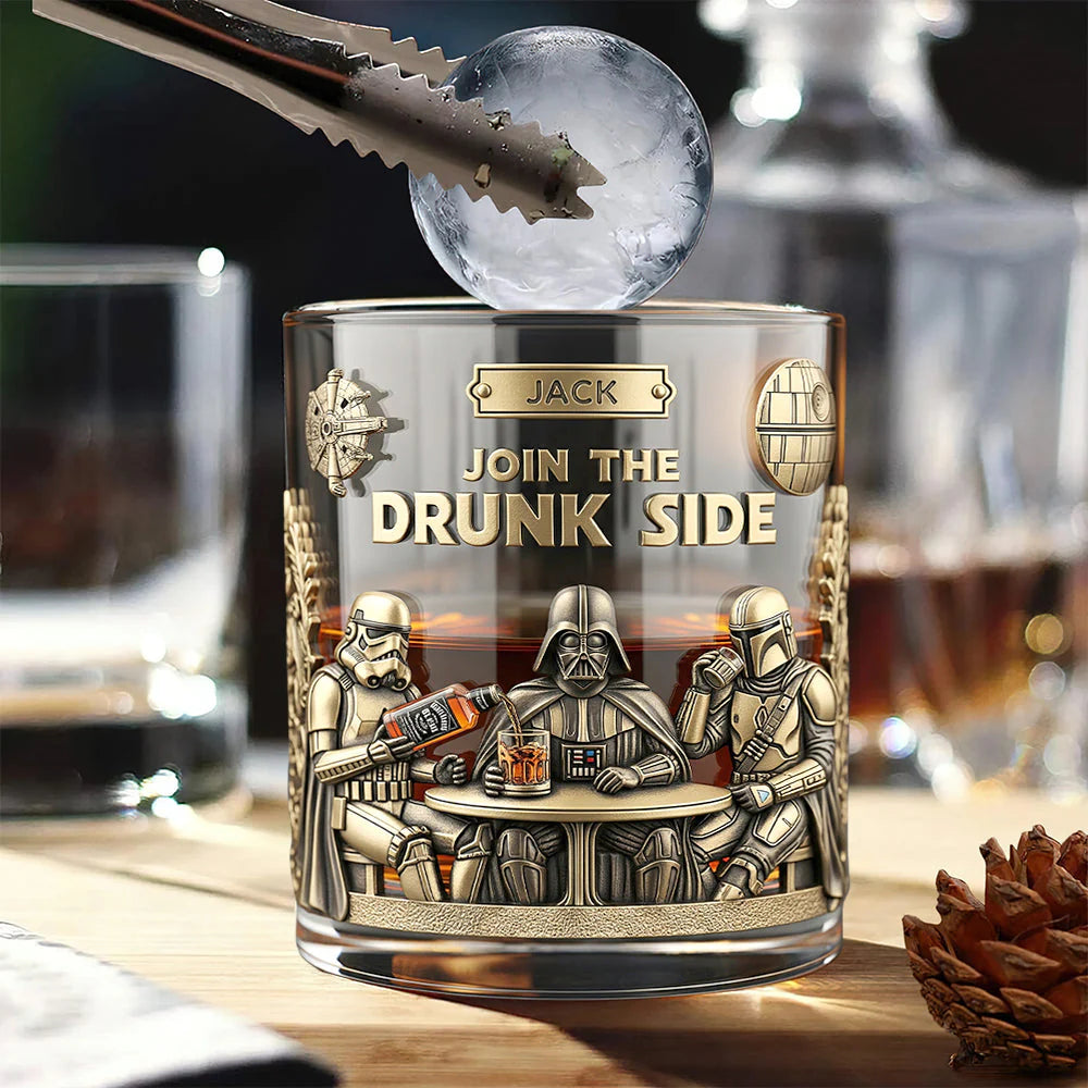 Drunk Galaxy Troop - Personalized The Force Whiskey Glass - MNPS03WG