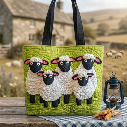 Sheep Farm Animals Quilted Tote